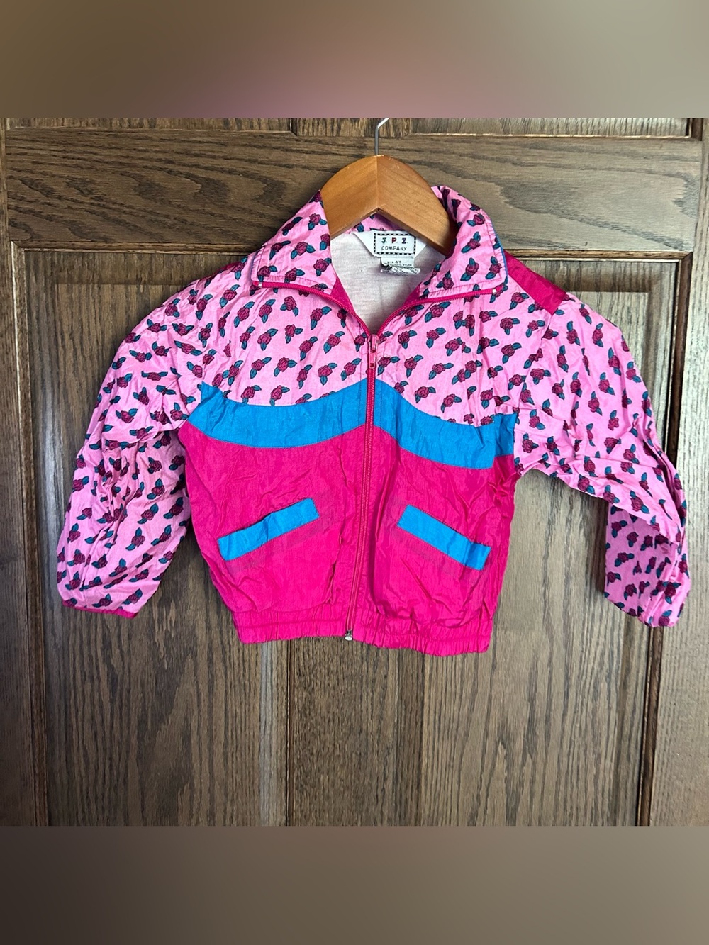 90s I * R * T Company Pink & Blue Retro Windbreaker Jacket